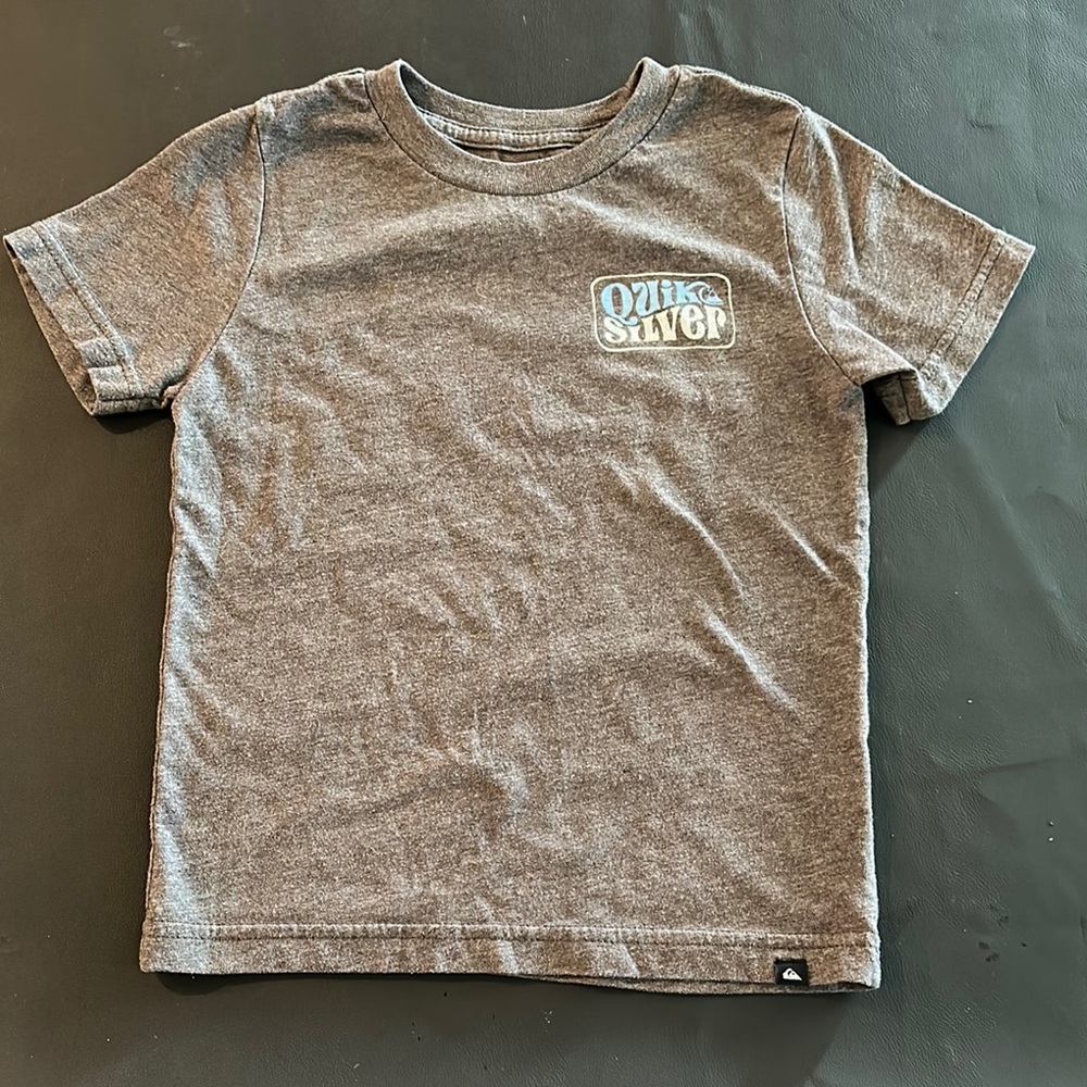 Quiksilver Gray Short Sleeve Tee Casual Crew Neck